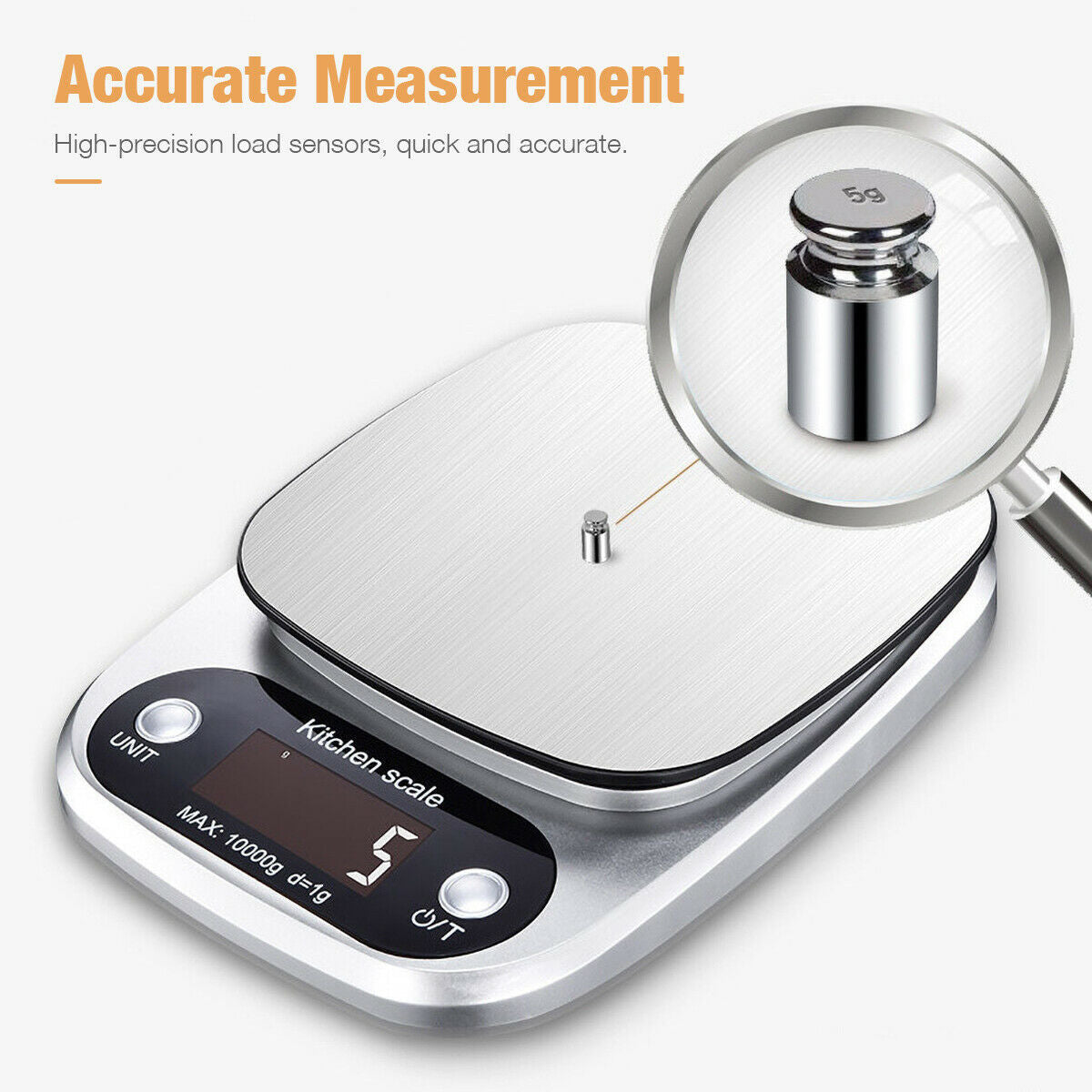Digital Kitchen Food Scale, Multifunction Weight Balance 22lbs 1g Kitchen Scale Stainless steel